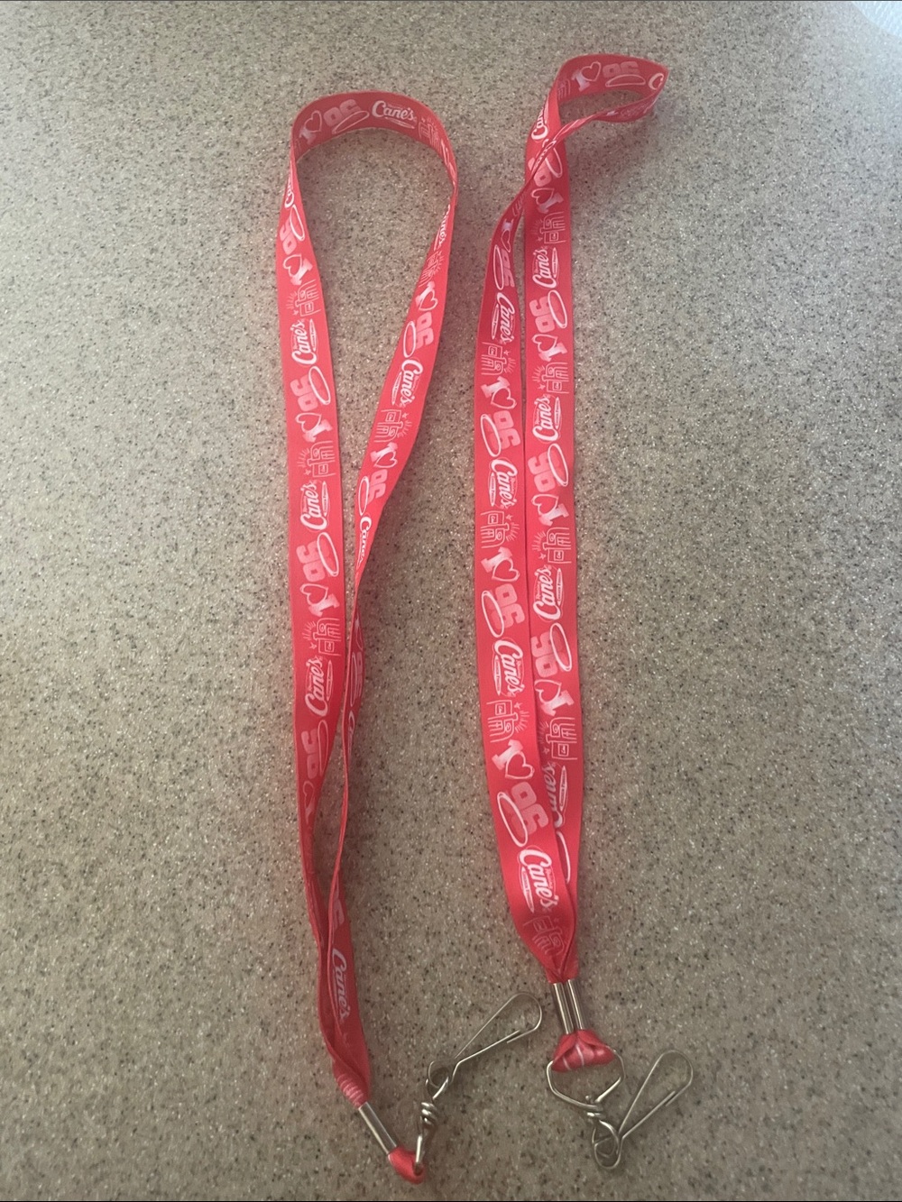 2 Red Logo Lanyards - Branded Event Accessory - Raising Canes